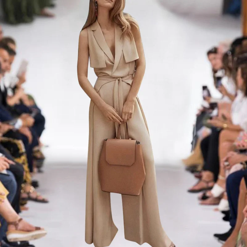 

Milan Runway Designer High Quality 2019 Summer New Women Fashion Work Party Sexy Casual Vest Top Vintage Elegant Chic Pants Set