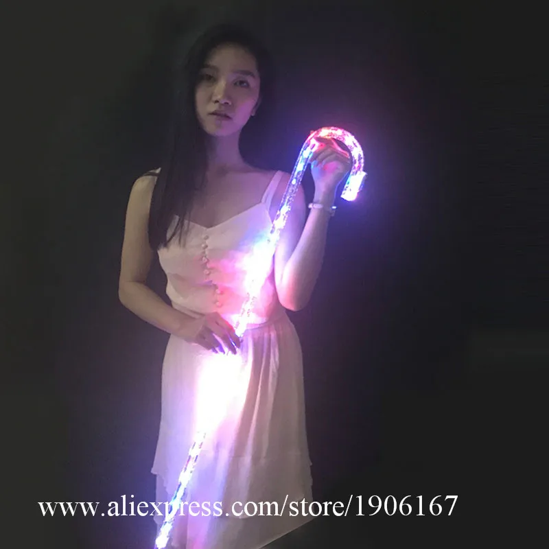 Crystal LED luminous cane jazz dance costume accessories bar night show props fluorescent stage7