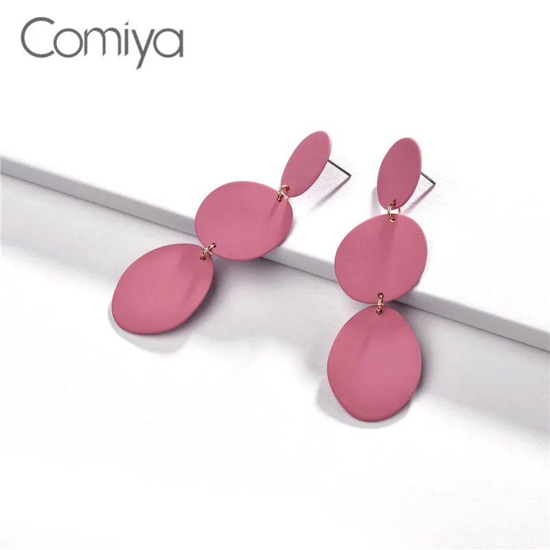 

Comiya Korean Drop Earrings Boucle D'oreille For Women Long Statement Acrylic Rounds Pendant Accessories Dangle Earring Feminino