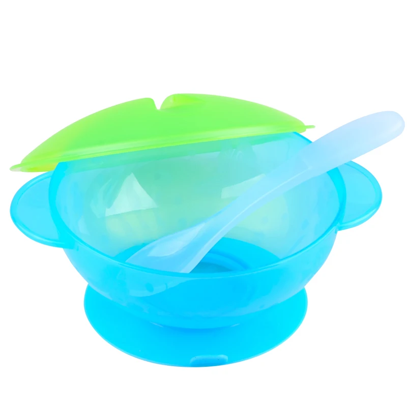 GL детская еда чаша для кормления противоскользящая присоска чаша крышка детская посуда обучение еды Миски Набор Малыш Посуда с ложкой