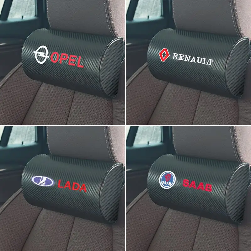 

car neck pillows both side pu leather single headrest fit for Opel Renault Saab Lada Car Styling