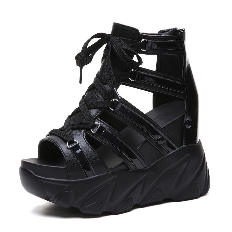 Women Sandals 2019 Summer Ladies PU Platform Sandals 10CM Wedges Thick Bottom Casual Women Sneakers Comfortable White Sandals