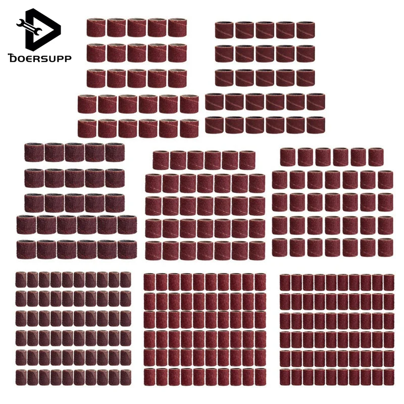 

New Arrival 338Pcs/set 3/8 Inch 1/4 Inch 1/2 Inch Sanding For Band Drum Sleeve 60 120 320 Mix Grit Wholesale Price
