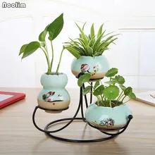 NOOLIM минималистский Зеленый завод гидропоники ваза Железный Держатель керамический Scindapsus Контейнер для дома гостиной украшения