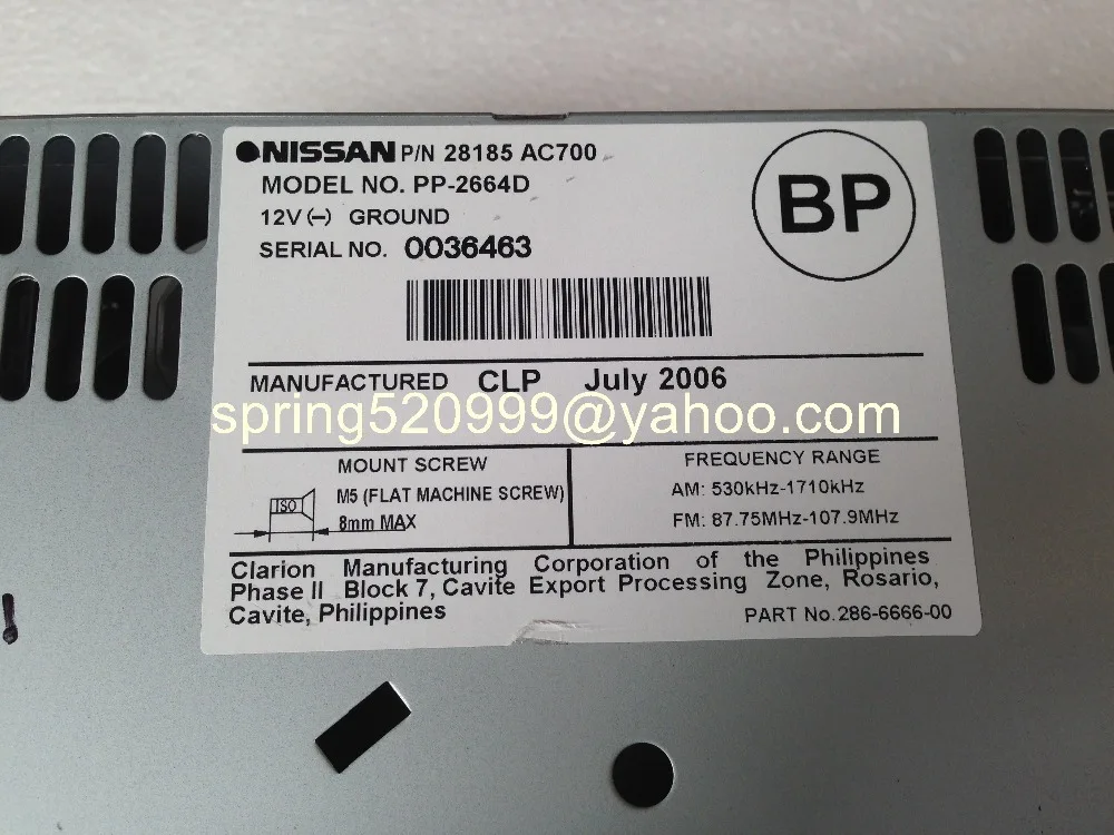 Nisenn 28185 AC700 Boshe 6 CD чейнджер MP3 для Infiniti G35 2005 2007 яркая версия США автомобильная