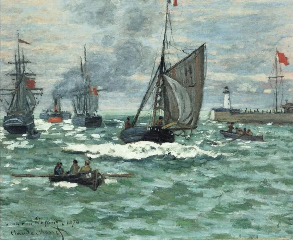 

High quality Oil painting Canvas Reproductions Entrance to the Port of Honfleur (1870) by Claude Monet hand painted