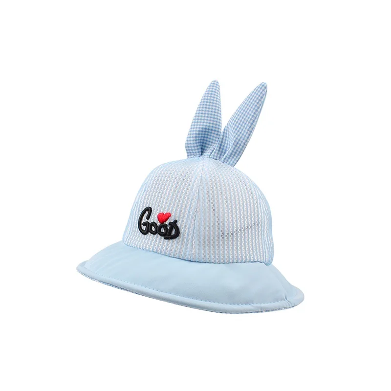 Mesh Bunny Baby Hat Breathable Soft Kids Hat Boys Girls Summer Sun Cap Wide Brim Lace Up Baby Hat With Ears Baby Girls Clothing (20)