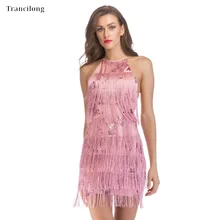 Trancilong Sexy Tassel Halter Mini Dress Ladies Summer Tight Bag Hip Open Back Party Dress Bandage Dress Vestidos Clubwear Trancilong Sexy Tassel Halter Mini Dress Ladies Summer Tight Bag Hip Open Back Party Dress Bandage Dress Vestidos Clubwear