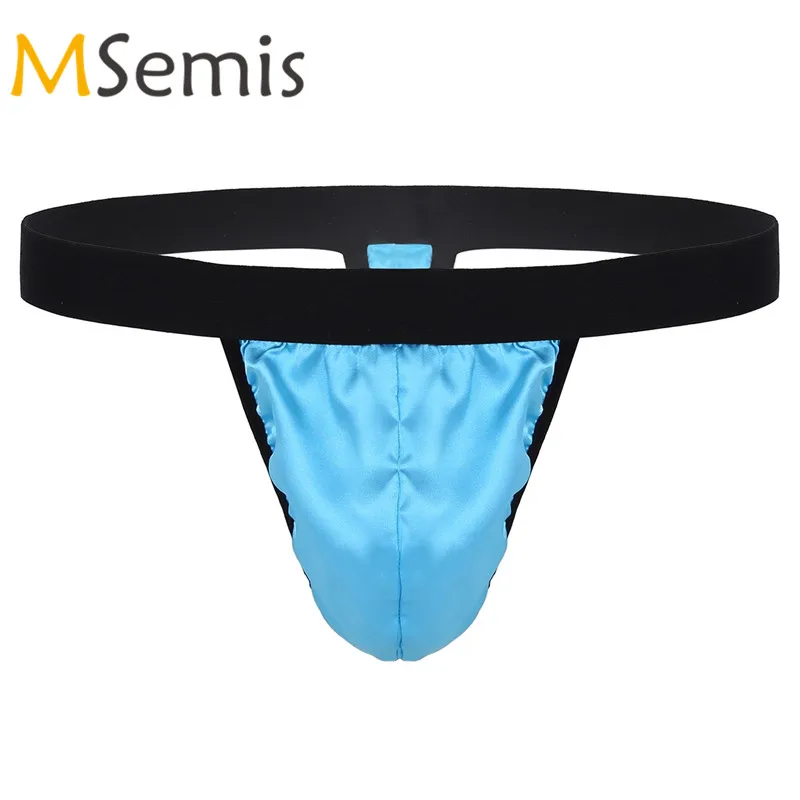 

Swimwear Men G-string Thong Bikini Brief Gay Underwear Lingerie Swimsuit Satin Low Rise Underwear High Cut Underpants Panties