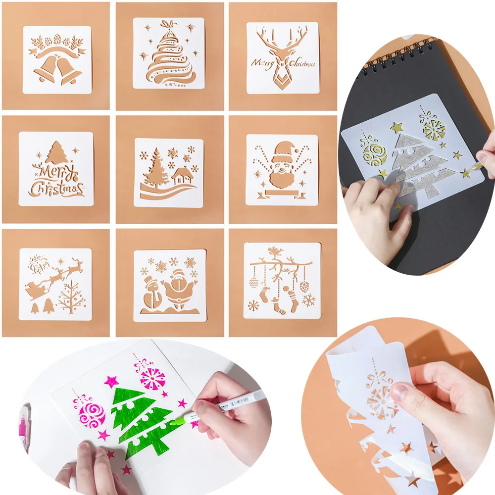 

1Pc HOT DIY Craft Christmas Layering Stencils For Walls Painting Scrapbooking Stamp Album Decor Embossing Paper Card Template