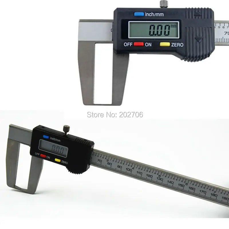 0 200mmx50mm Digital Outside Groove Caliper with flat measuring points