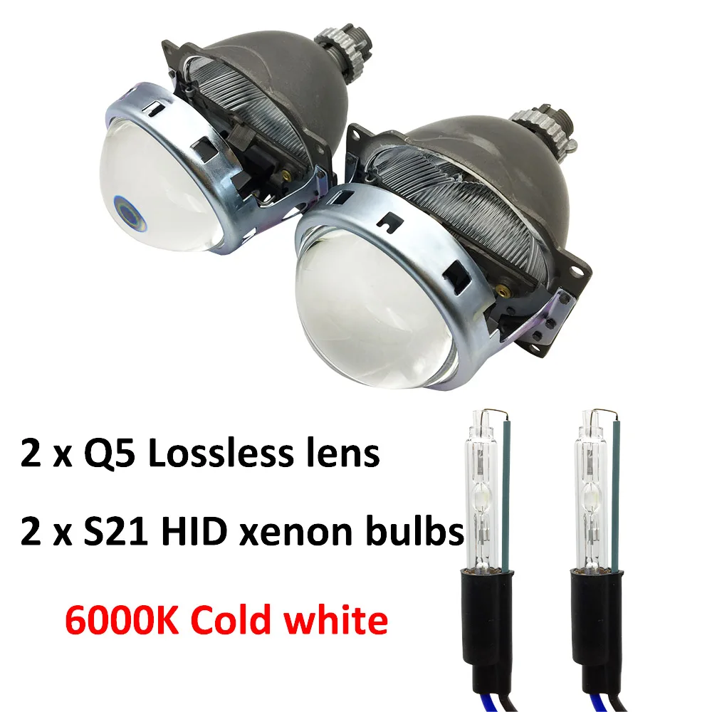 TAOCHIS автомобильный головной светильник 3,0 дюймов Биксеноновые линзы проектора Koito Q5 без потерь установка неразрушительная модификация H1 H3 H4 H7 H11 - Цвет: 6000k cold white