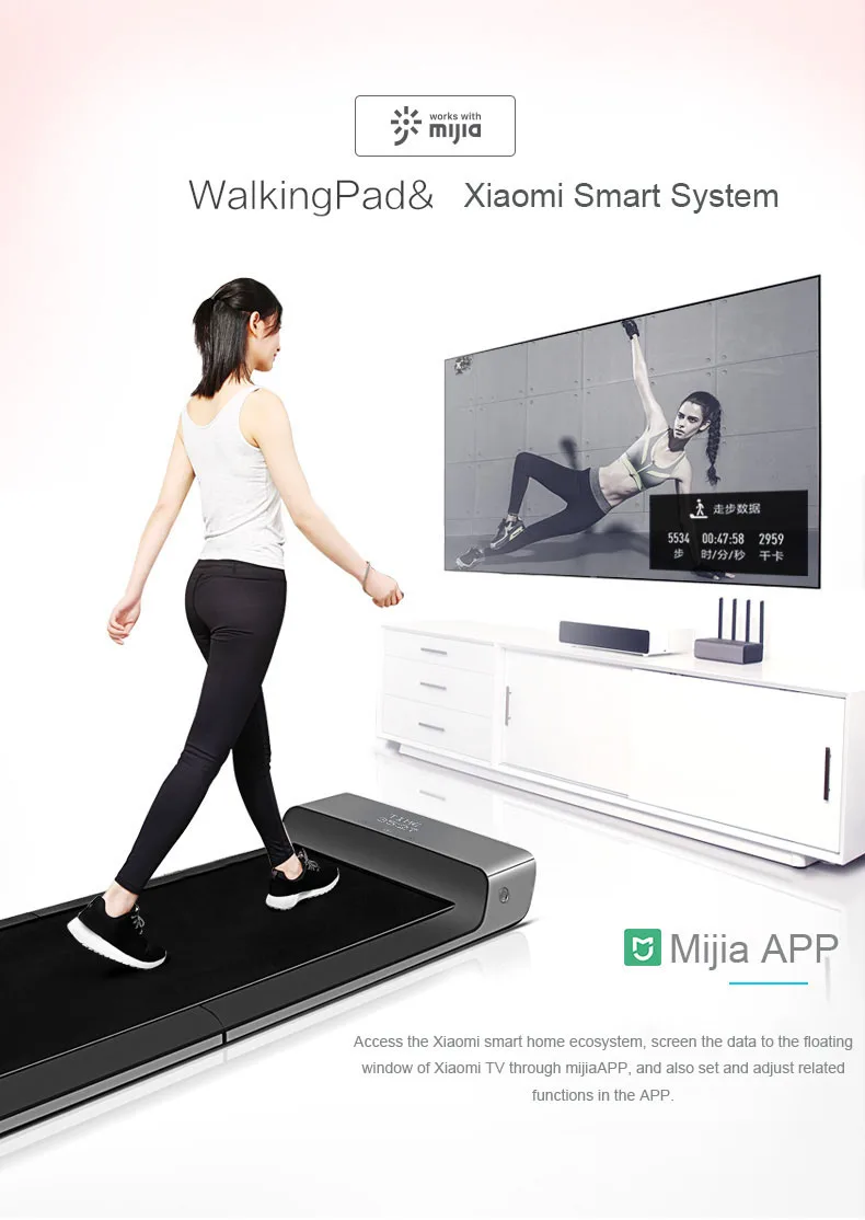 Xiaomi Mijia Walkingpad складная прогулочная машина для упражнений офисная домашняя беговая дорожка без каблука умное Управление скоростью подключение приложение Mijia