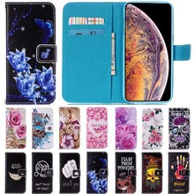 Цветы кожаный чехол-портмоне с откидной крышкой из мягкого ТПУ с фактурой под песок для samsung Galaxy A8 плюс A3 A5 A7 Примечание 8 G531F чехол