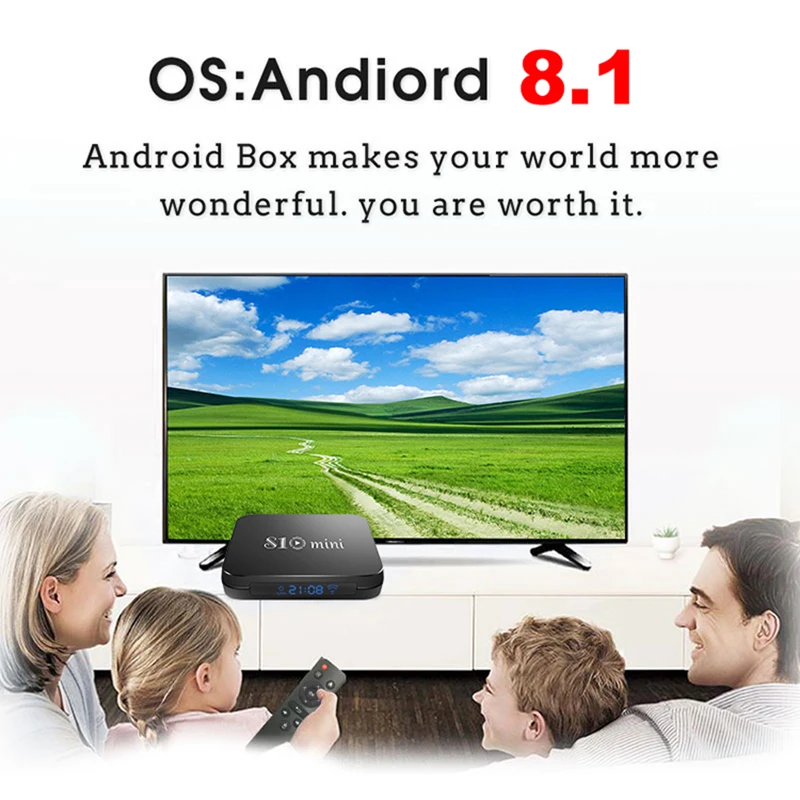S10 мини ТВ коробка Android 8 1 Смарт 2 Гб 16 Amlogic S905W Четырехъядерный 4K телеприставка 4G WIFI
