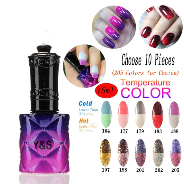 Y&S Mood Color Changing Gel Nail Polish Set 15ML 10Pcs 205 Fashion