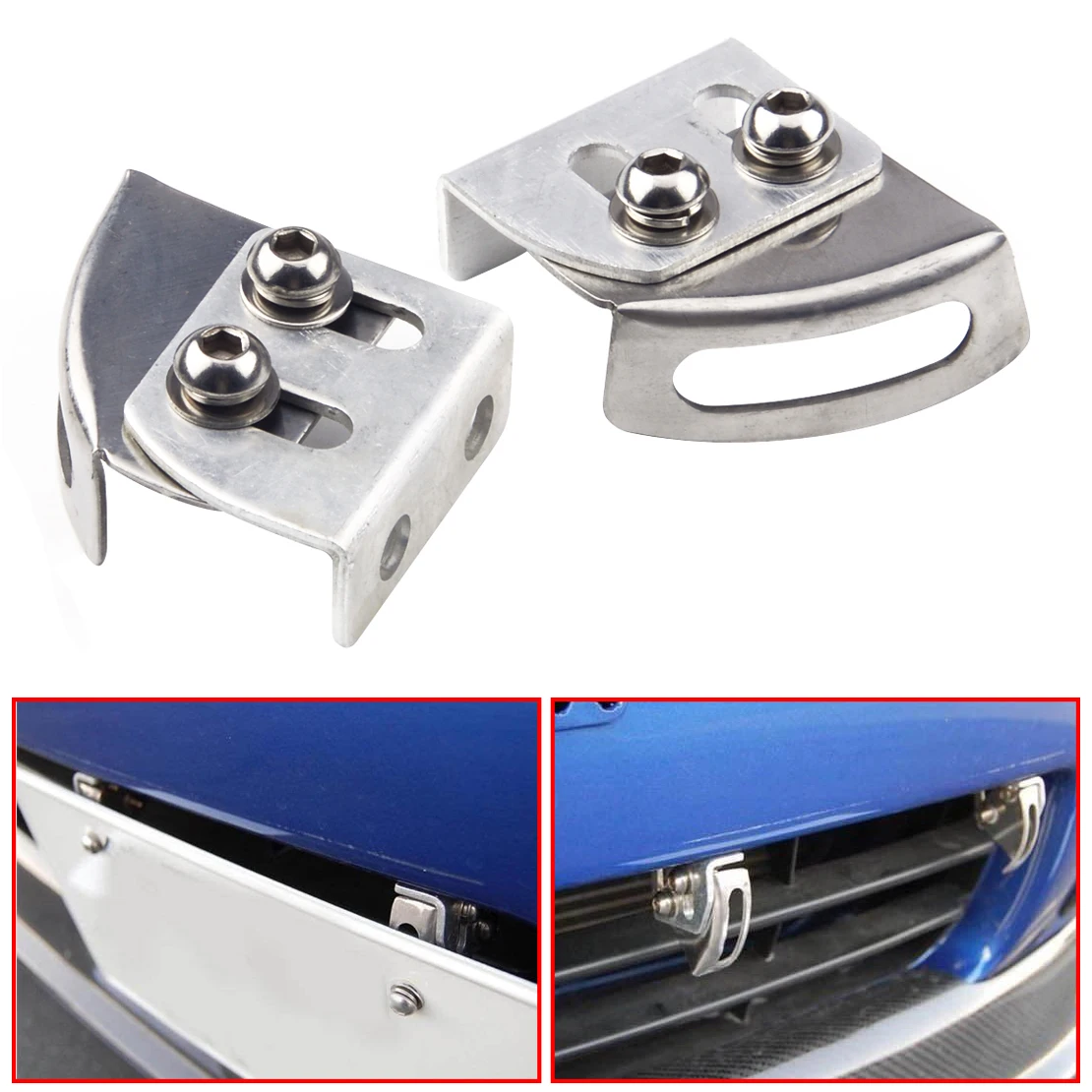 

DWCX 2pcs Adjustable Car Bumper License Plate Relocator Bracket Holder Mount Angle