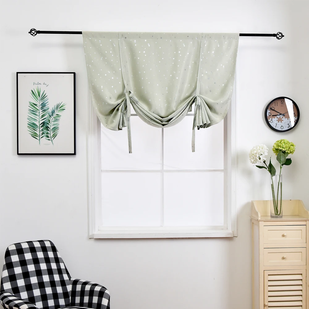 Roman blind lightly yellow Blackout curtain decoration Tie Up Balloon Curtain for Small Winow