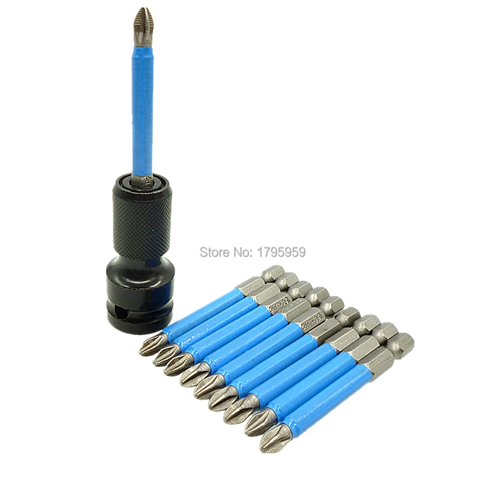 10pcs 1/4" Hex Shank Phillips S2 PH2 Antislip Impact