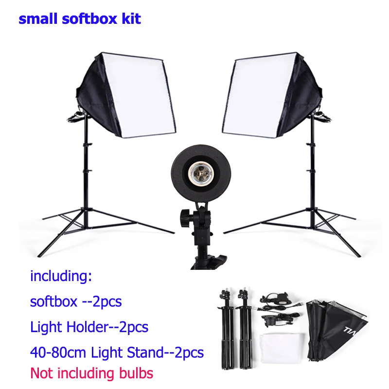 

DHL Free shipping softbox lighting kit 2pcs 80cm light stand 2pcs softbox 2pcs light holder photo studio video light diffuse