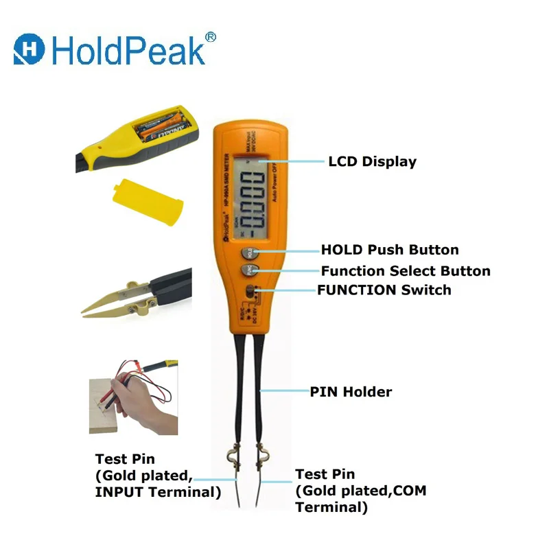 Multimeter HoldPeak HP-990A DC Vlotage Resistance Capacitance SMD Tester Meter SMT component Digital Multimeter Multimetro  (2)