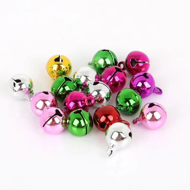 

10MM 40pcs Silver Golden Mix Color Loose Beads Copper Jingle Bells Pendants Party Christmas Ornaments Gift DIY Craft Accessories