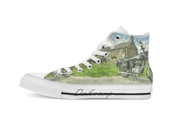 

Enfield Bullet at the Engine Inn Novelty Design breathable casual High Top lace-up Canvas shoes sneakers