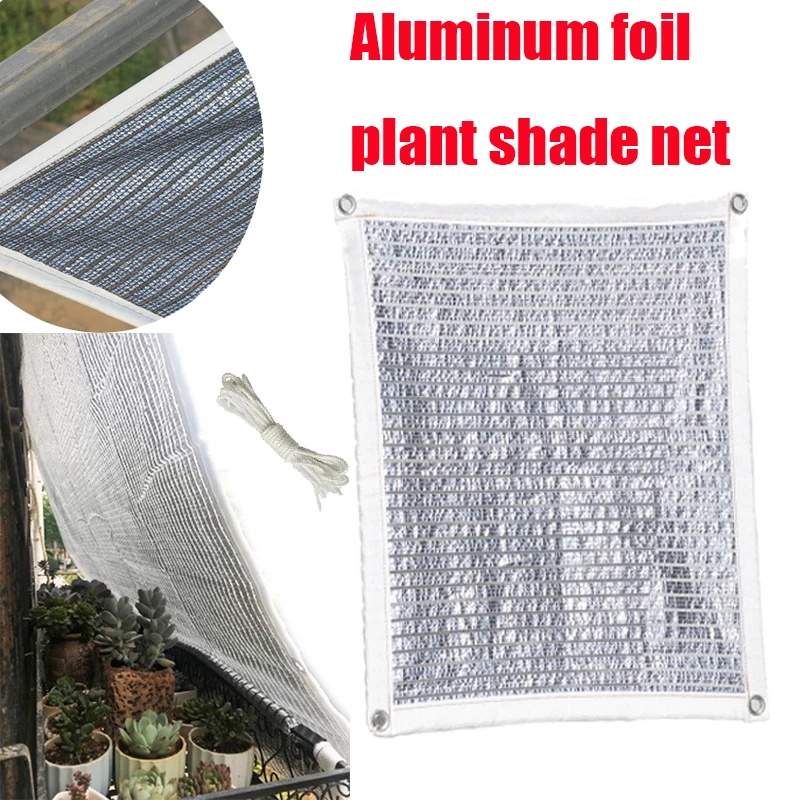 

Reflective Aluminum Sun Shade Net Sunscreen Silver White Roof Balcony Sun Room Fleshy Garden Greenhouse Sun Protection