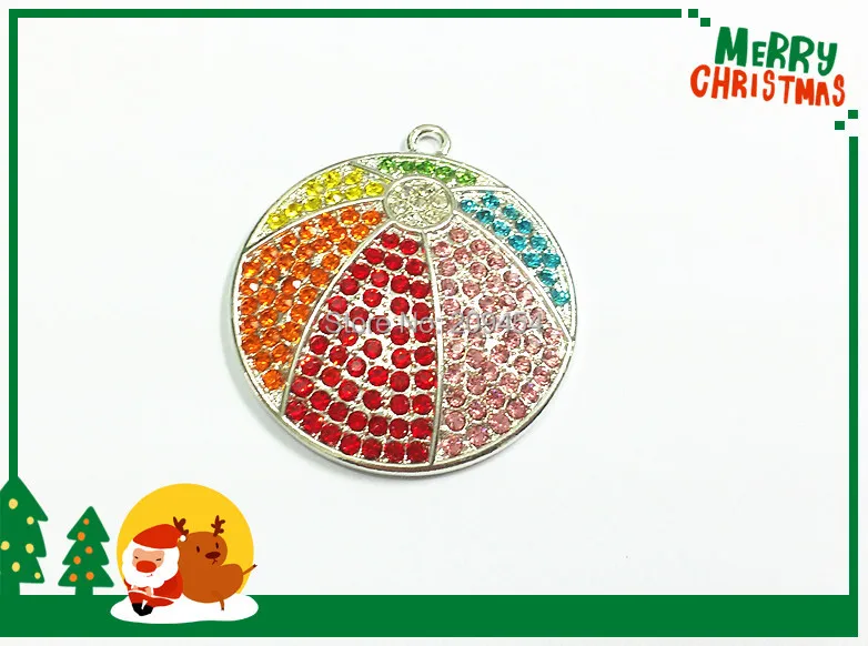 

Wholesale ! 38mm 10pcs/lot beach ball rhinestone pendants