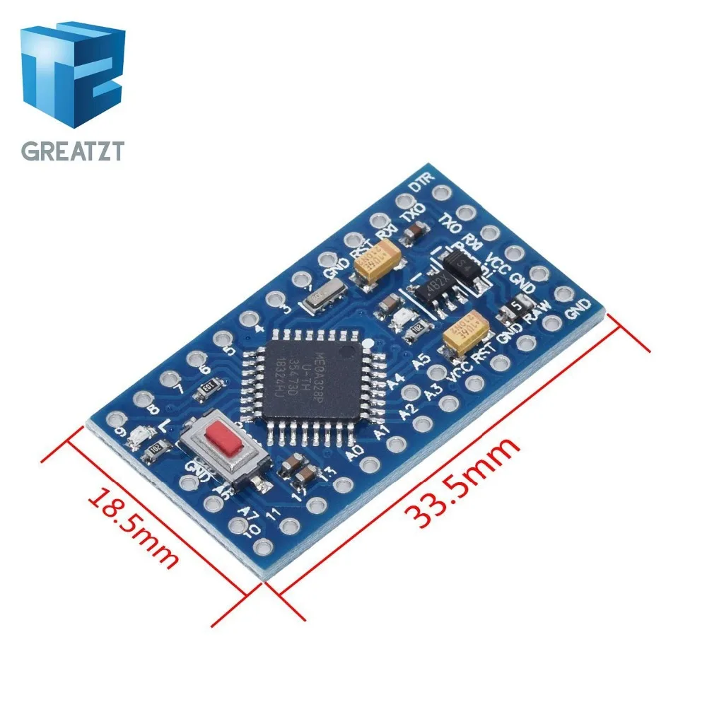 GREATZT ATMEGA328P Pro Mini 328 мини ATMEGA328 5 В/16 МГц ATMEGA328 3,3 В 8 МГц для Arduino