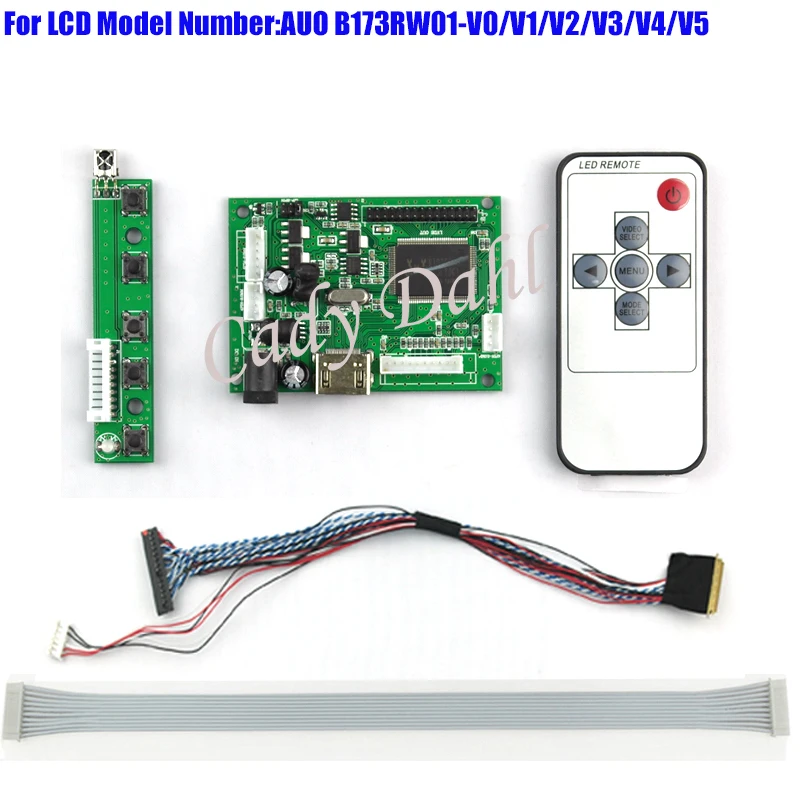 HDMI Controller Board + 40 Pins Lvds Cable Remote Kits for B173RW01 - V0/V1/V2/V3/V4/V5 1600x900 2ch 6 bit LCD Display Panel | Компьютеры
