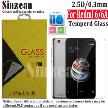 

Sinzean 50pcs for Xiaomi Redmi 6A 2.5D Clear Tempered glass For Redmi 6 Pro/Note 6 Screen Protector film with retail package