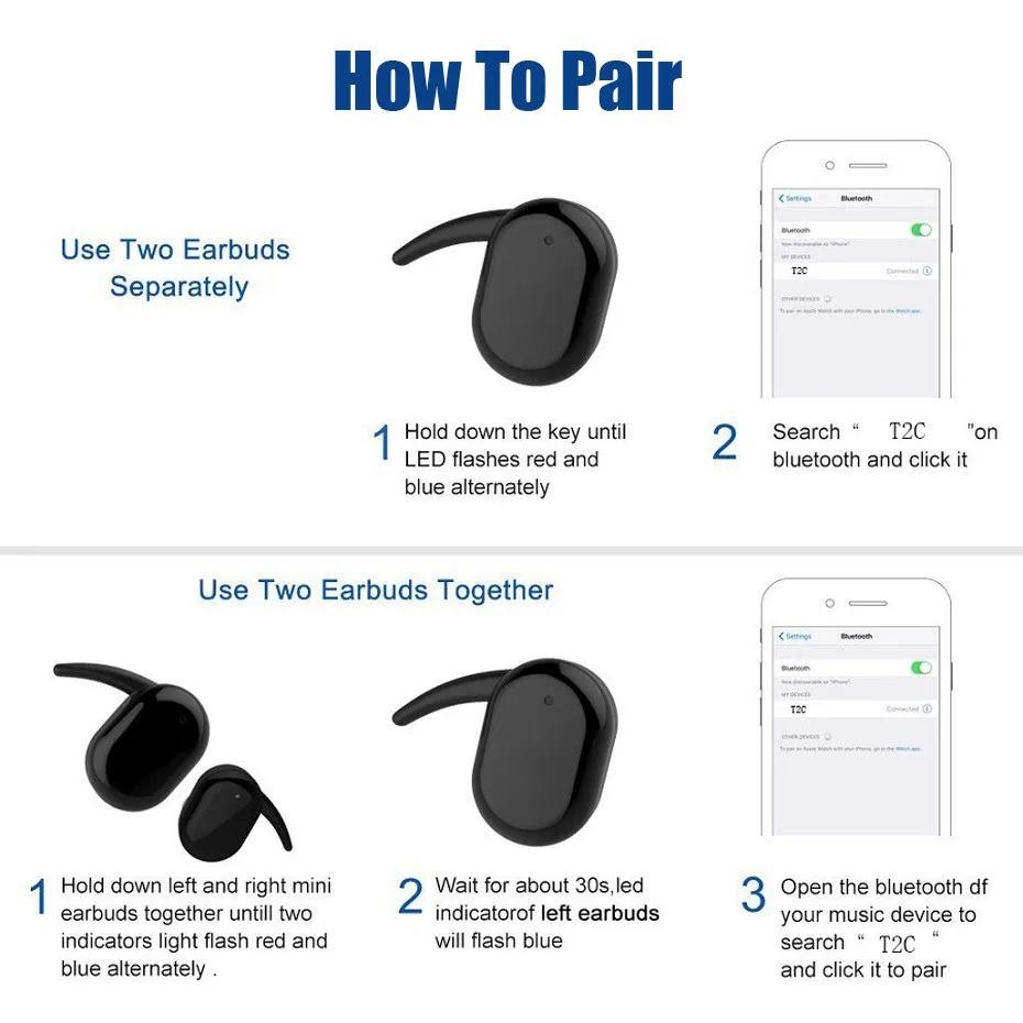 TWS Bluetooth 5.0 Earphone Wireless Headphones Bluetooth Earphones IPX5 Waterproof HIFI Bass Earbuds With Mic Charging Box (1)
