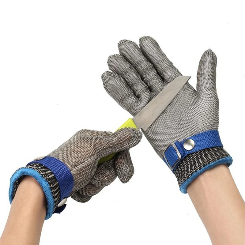 Безопасные устойчивые к порезам перчатки из нержавеющей стали проволочная металлическая сетка перчатка анти-порез, уровень 5