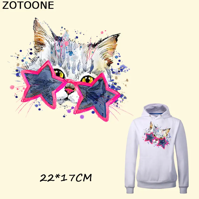 ZOTOONE Star Cat глажка патчи передача тепла пресс наклейки для мультипликационных