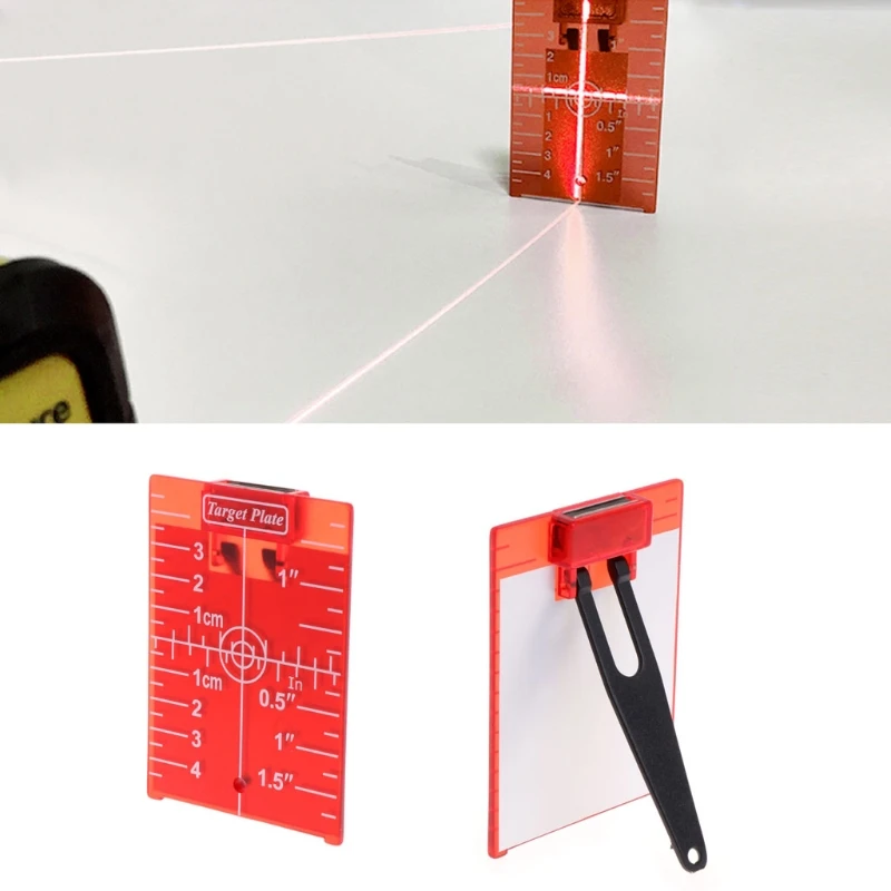 

Magnetic Red Target Plate For Rotary Cross Line Laser Level Distance Measurer