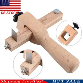 

US Wood Adjustable Strip and Strap Cutter Craft Tool Leather Hand Cutting Tools