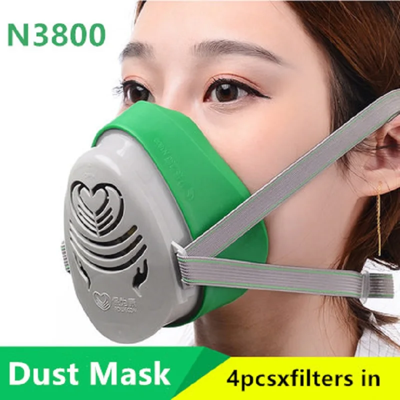 Высокое качество N3800 половина безопасности анти-Противопыльный респиратор-маска один бак 3803 KN90 фильтры Защитная краска спрей промышленные