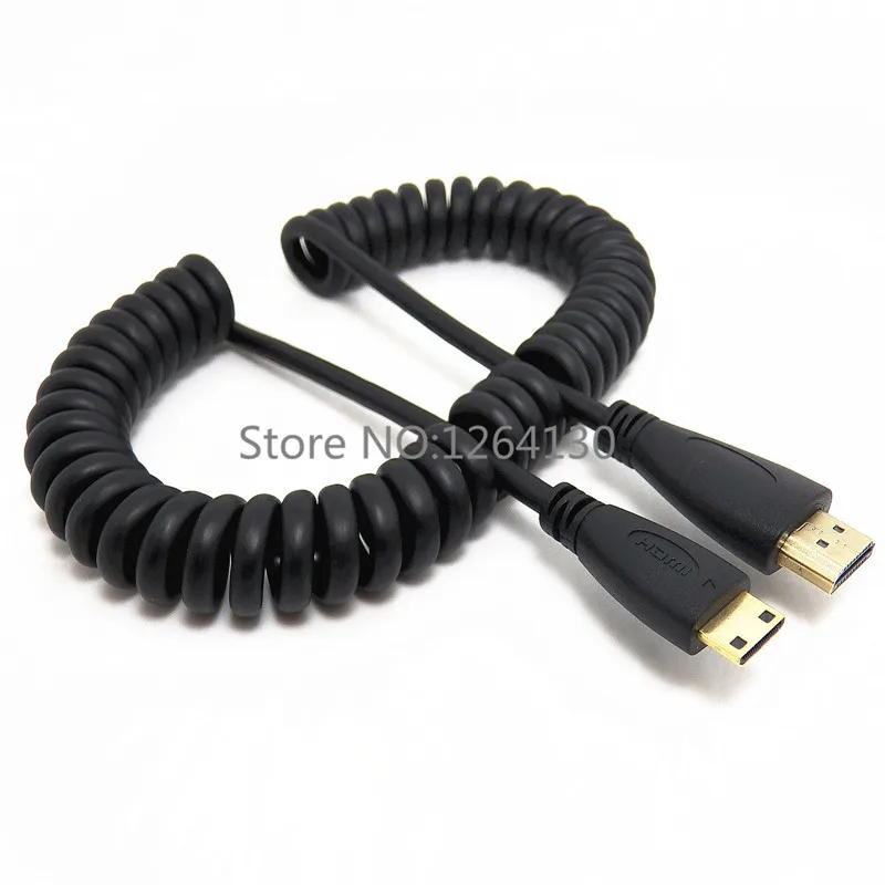 

Retractable spring wire Gold Plated plug flat HD monitor 1.4V 3D Mini HDMI to HDMI cable For Camera ONDA V116w