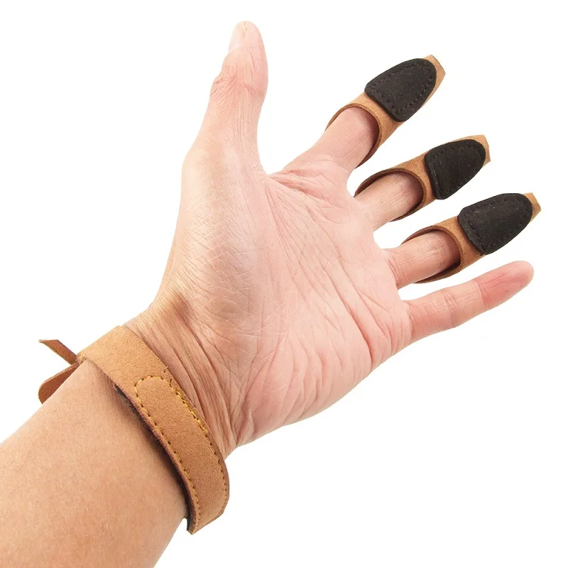

3 Finger Broadheads Archery Finger Protector Bow And Arrow Finger Gloves Hunting Shooting Glove Tip Protector Pull Archery