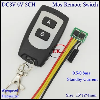 

Low Standby Current Remote Switch 3V 3.3V 3.6V 3.7V 4.2V 4.5V 5V 2CH Mos Wireless Switch Contactless RF Switch433 Output 2CH GND