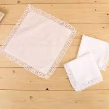 Пользовательские шаблоны и названия Персонализированные белый кружевной платочек, женщина свадебные подарки, свадебные украшения ткань салфетки SN1400