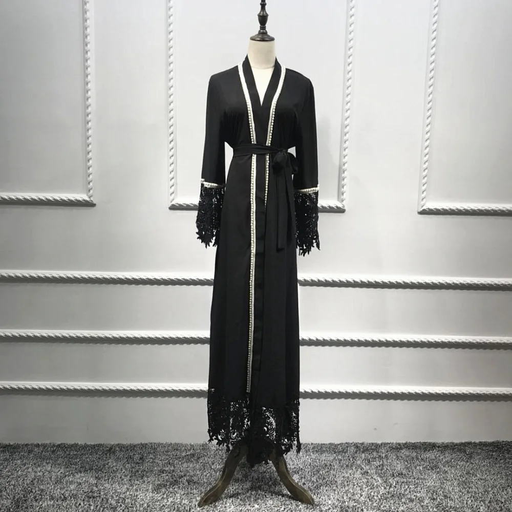 Aliexpresscom Beli Kardigan Wanita Muslim Abaya Renda Manik Manik