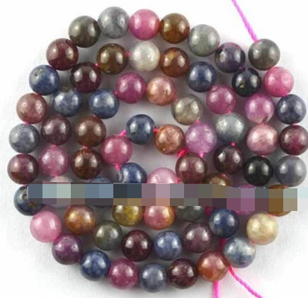

huij 00713 6mm Natural Ruby Sappshire Round Loose Beads 15'' Very highquality