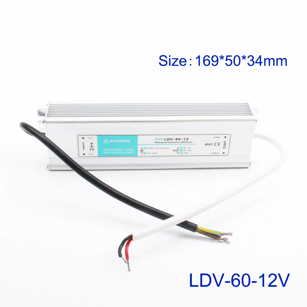 LDV-60W-12V преобразователь переменного тока в постоянный водонепроницаемый IP67 один