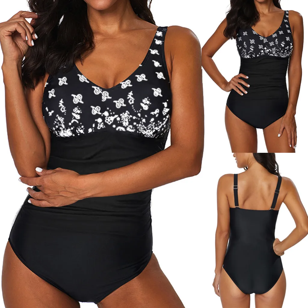 

2019 New One Piece Swimsuit Brazilian Bikini Set Sexy Beachwear Plus Size Swimwear Women Bikinis Black Bathing Suit S-5XL