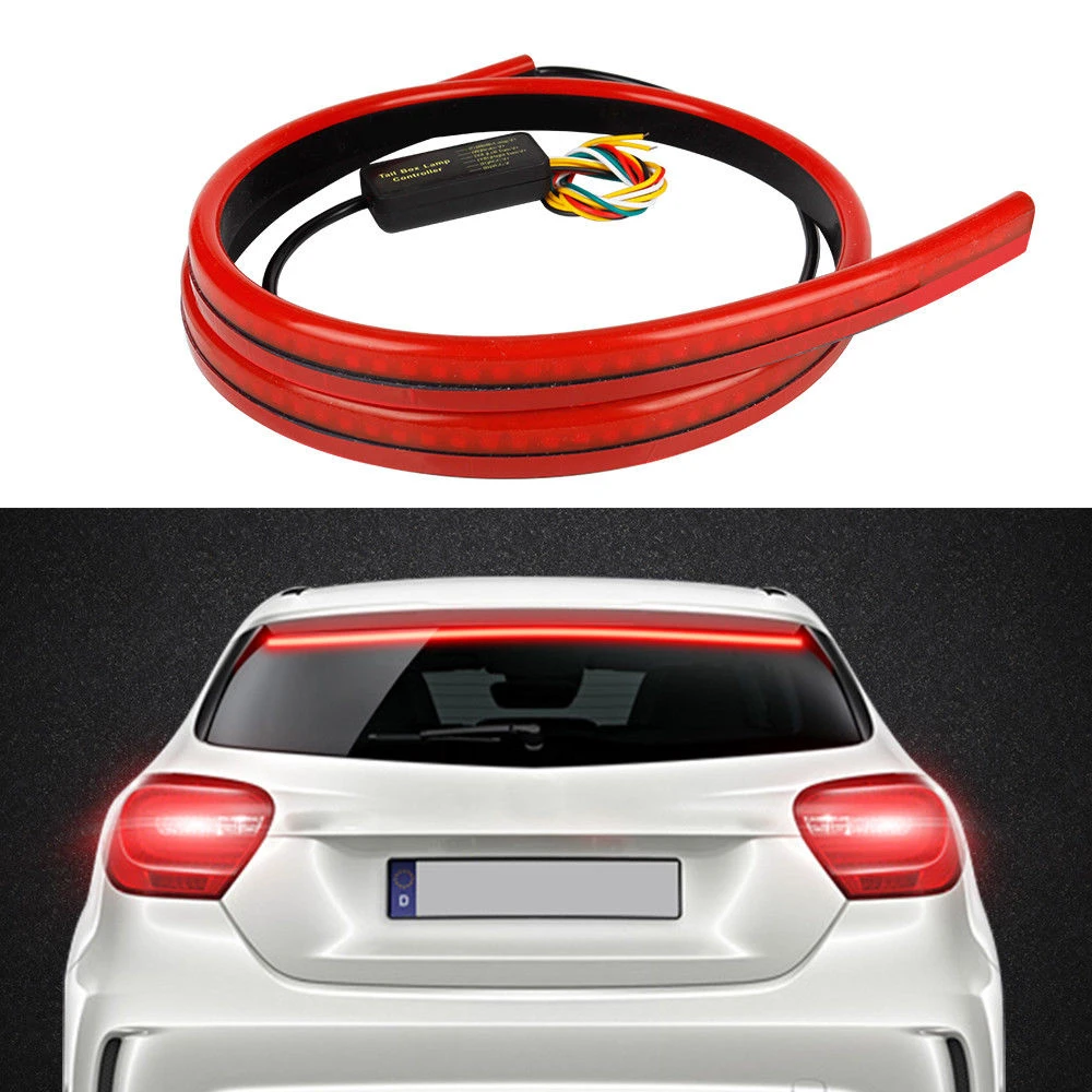 

1Pcs Led Brake Lights Car 90cm LED Flexible Strip Warning Signal Light Safety Driving In Auto High Mount Brake Stop Light Lamp