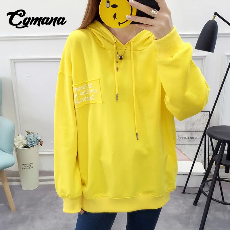 CGmana Weatshirt For Women 2018 Autumn Harajuku Large Size Hoodies Female Letter Printed Loose Hoody Tracksuit For Women moletom Hoodies