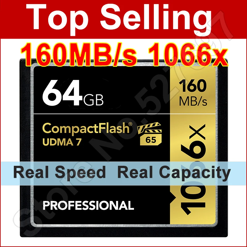 Brand 1066x 64GB CF Card UDMA 7 PRO Compact Flash Memory Card For Canon Nikon SLR Camera