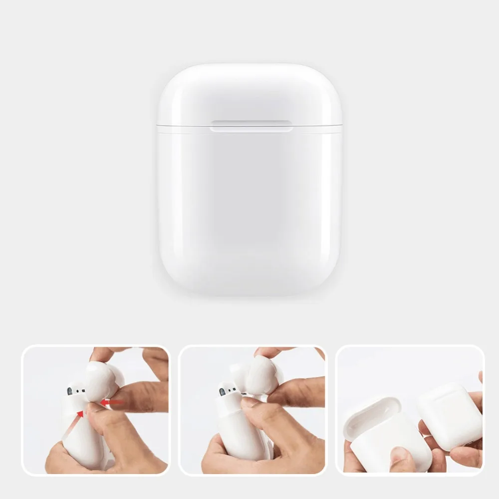 Мини Qi Беспроводной зарядный чехол для защитный AirPods коробка Airpod Air стручки Coque